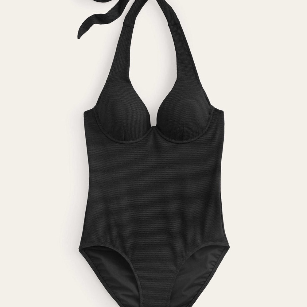Black Halter One-Piece Swimsuit